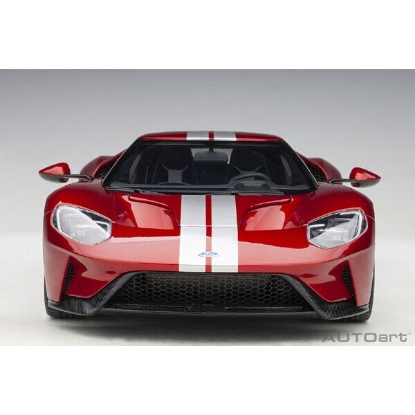 AUTOart 72943 - 1/18 Ford GT 2017 Metallic Red / Silver Stripes