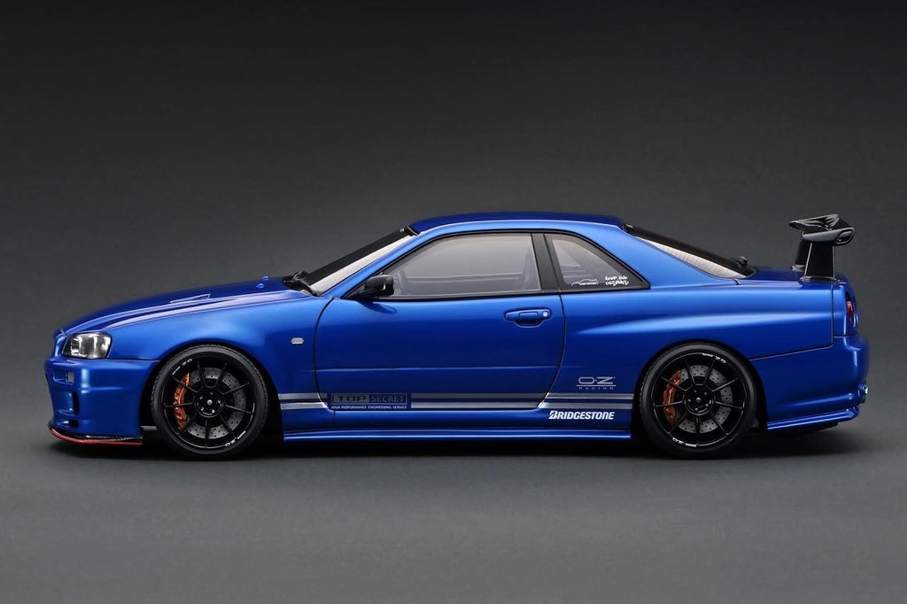 Ignition Model IG3641 1/18 RWB TOP SECRET 34GT-R (BNR34) Blue Metallic Resin