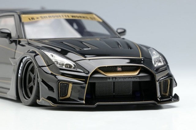 Make Up EIDOLON LB012G 1/43 LB-Silhouette Works GT 35GT-RR Black Gold Stripe