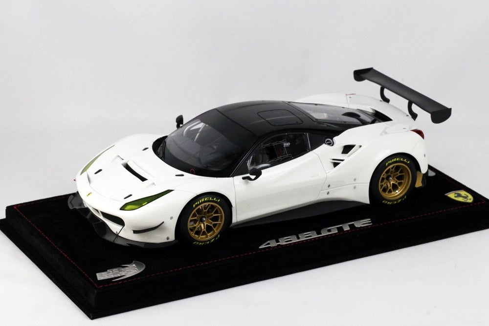 BBR P18122CVS 1/18 Ferrari 488 GTE 2016 Avus White Black Roof Resin Limited 12pc