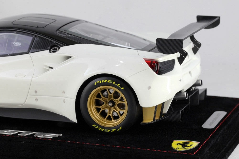 BBR P18122CVS 1/18 Ferrari 488 GTE 2016 Avus White Black Roof Resin Limited 12pc