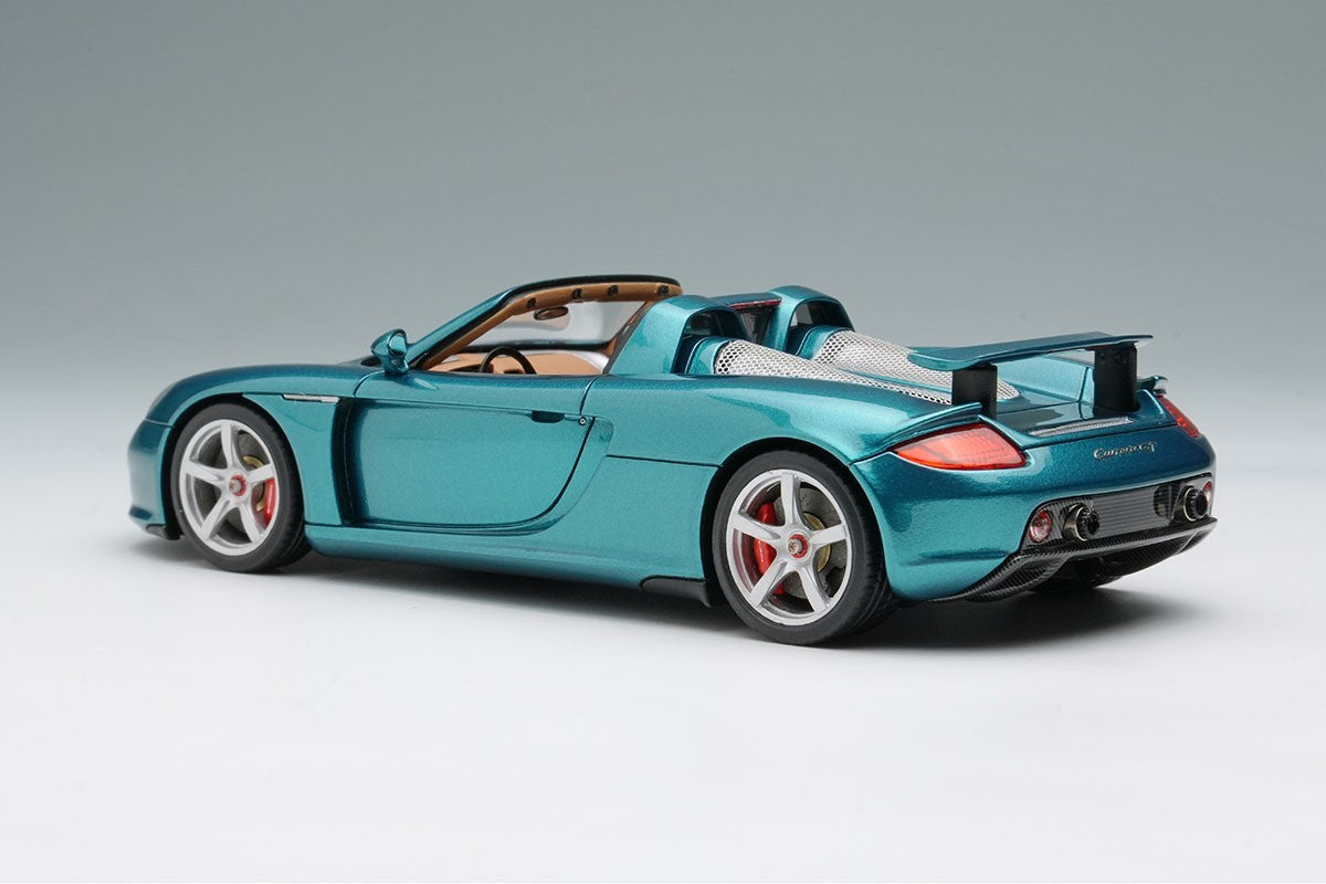 EIDOLON EM567J 1/43 Porsche Carrera GT 2004 (Rear Wing Up) Topaz Blue Metallic