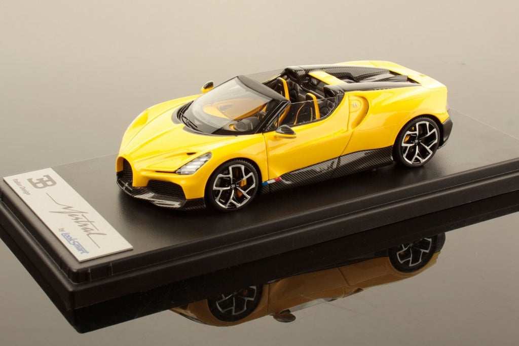 Looksmart LS544B 1/43 Bugatti W16 Mistral 2023 Yellow Roadster Resin