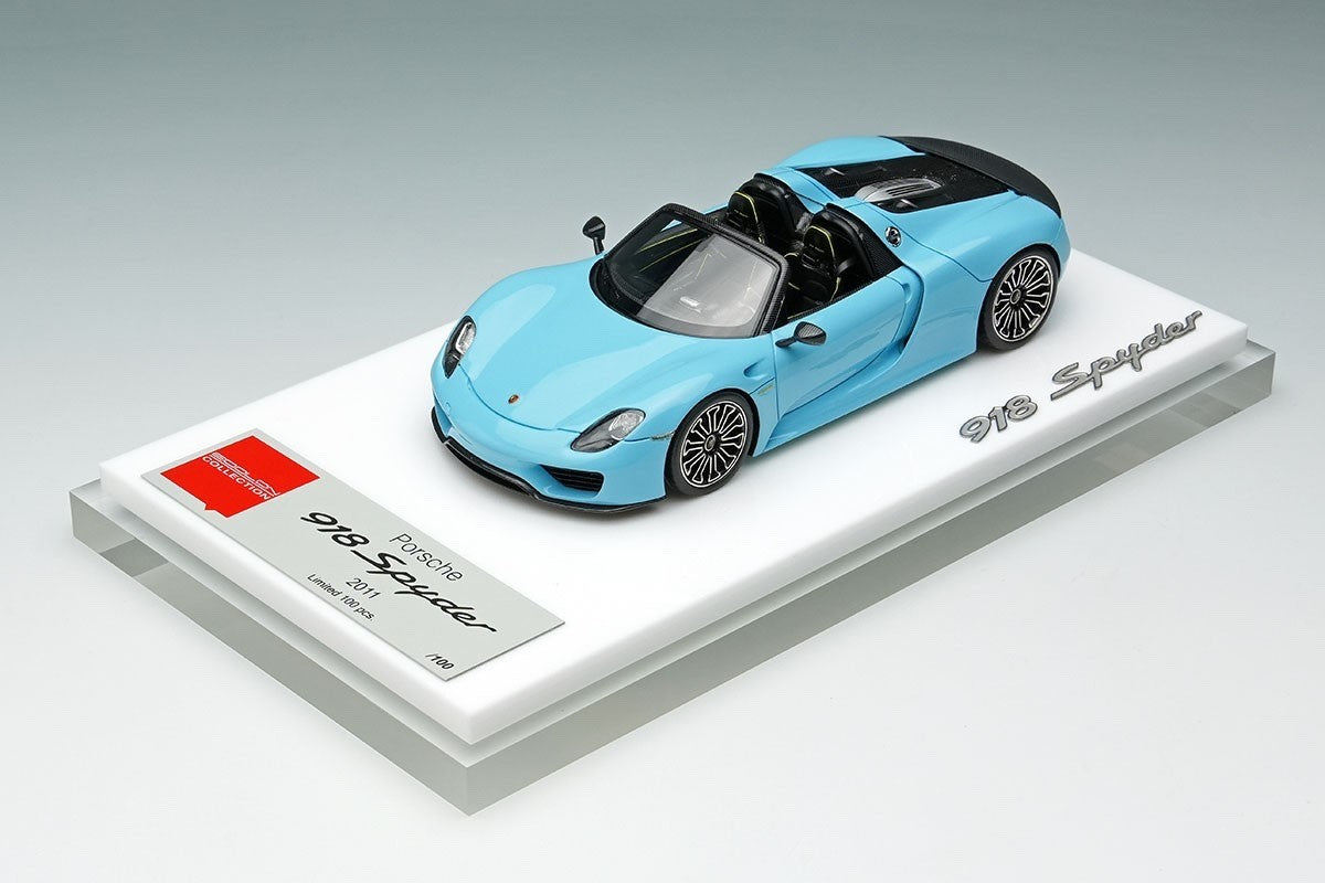 EIDOLON EM568F 1/43 Porsche 918 Spyder Gulf Blue Carbon Detail Resin