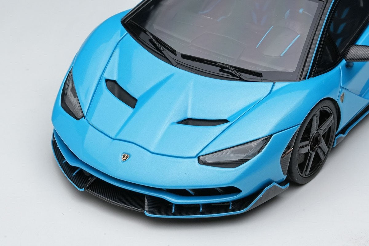 EIDOLON EM780B 1/43 Lamborghini Centenario LP770-4 2016 Rear Wing Up Blu Cepheus