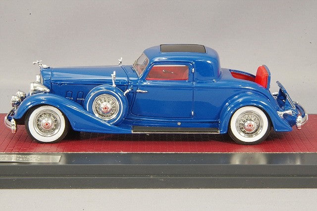 MATRIX MX41601-042 1/43 Packard Twelve Stationary Coupe Dietrich 1934 Blue Resin