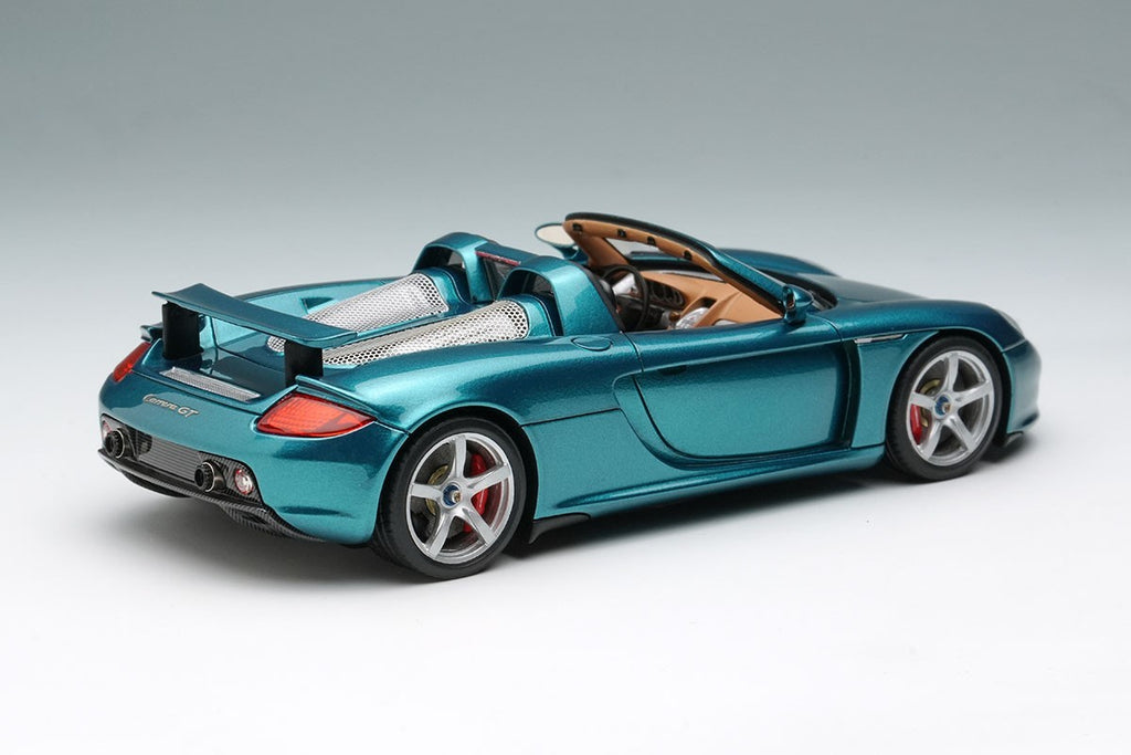 EIDOLON EM567J 1/43 Porsche Carrera GT 2004 (Rear Wing Up) Topaz Blue Metallic