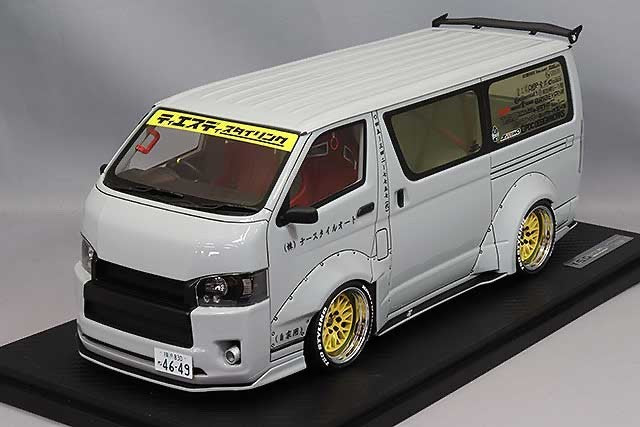 Ignition Model IG3120 1/18 T.S.D WORKS Toyota Hiace Wide Body Gray Resin