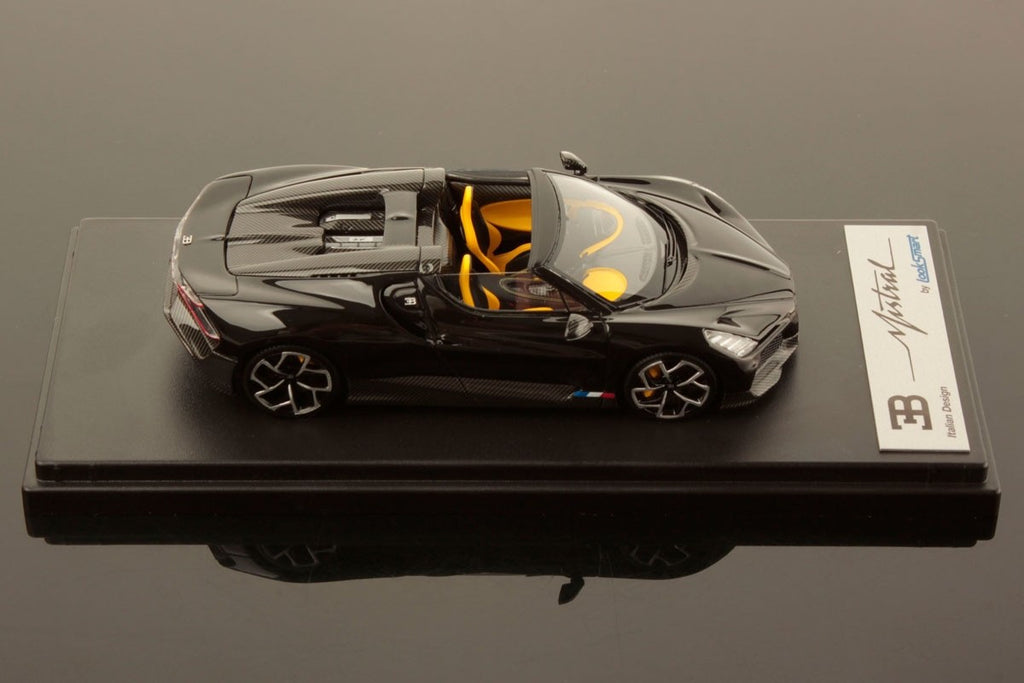 Looksmart LS544A 1/43 Bugatti W16 Mistral 2023 Black Roadster Resin