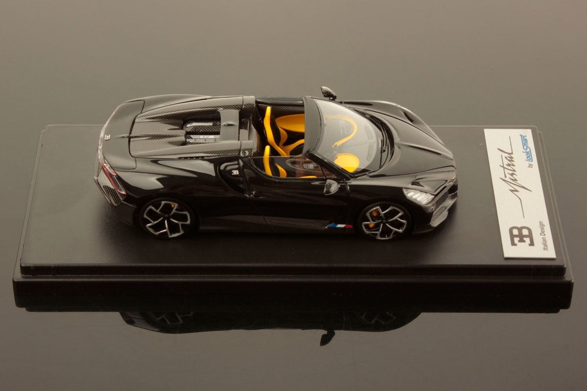 Looksmart LS544A 1/43 Bugatti W16 Mistral 2023 Black Roadster Resin