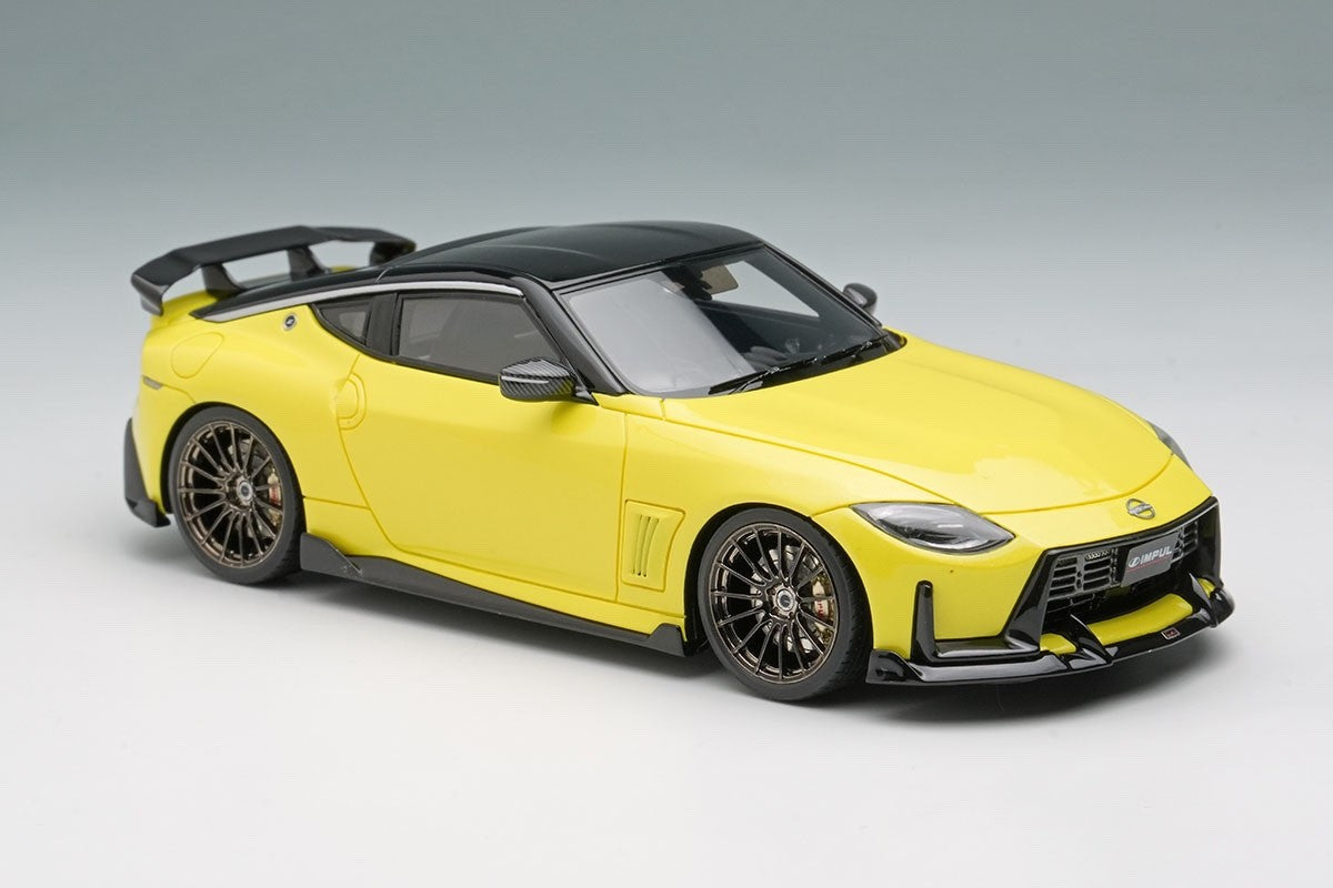 EIDOLON EM797E 1/43 IMPUL Fairlady Z 2023 Ikazuchi Yellow/Super Black Resin