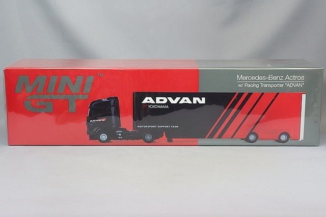 MERCEDES-BENZ ACTROS W/RACING TRANSPORTER "ADVAN" 1/64 MINI GT MGT00741-R