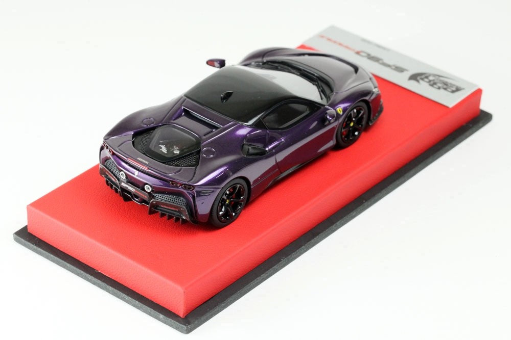 BBR RACE43-132 1/43 Ferrari SF90 Stradale Violet Red Leather Base Ltd 20pcs