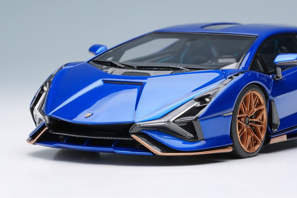 Make up EIDOLON EM675B 1/43 Lamborghini Sián FKP37 2019 with Stripe Blue Limited