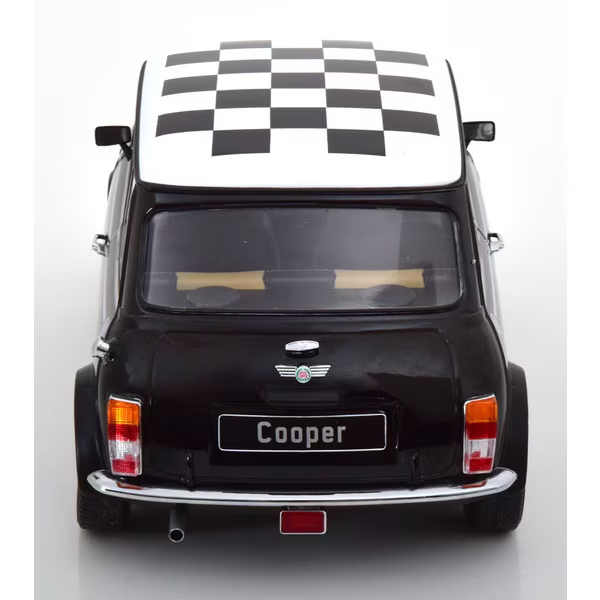 KK Scale KKDC120055L 1/12 Mini Cooper Checkered Flag Black/White Left-Hand Drive