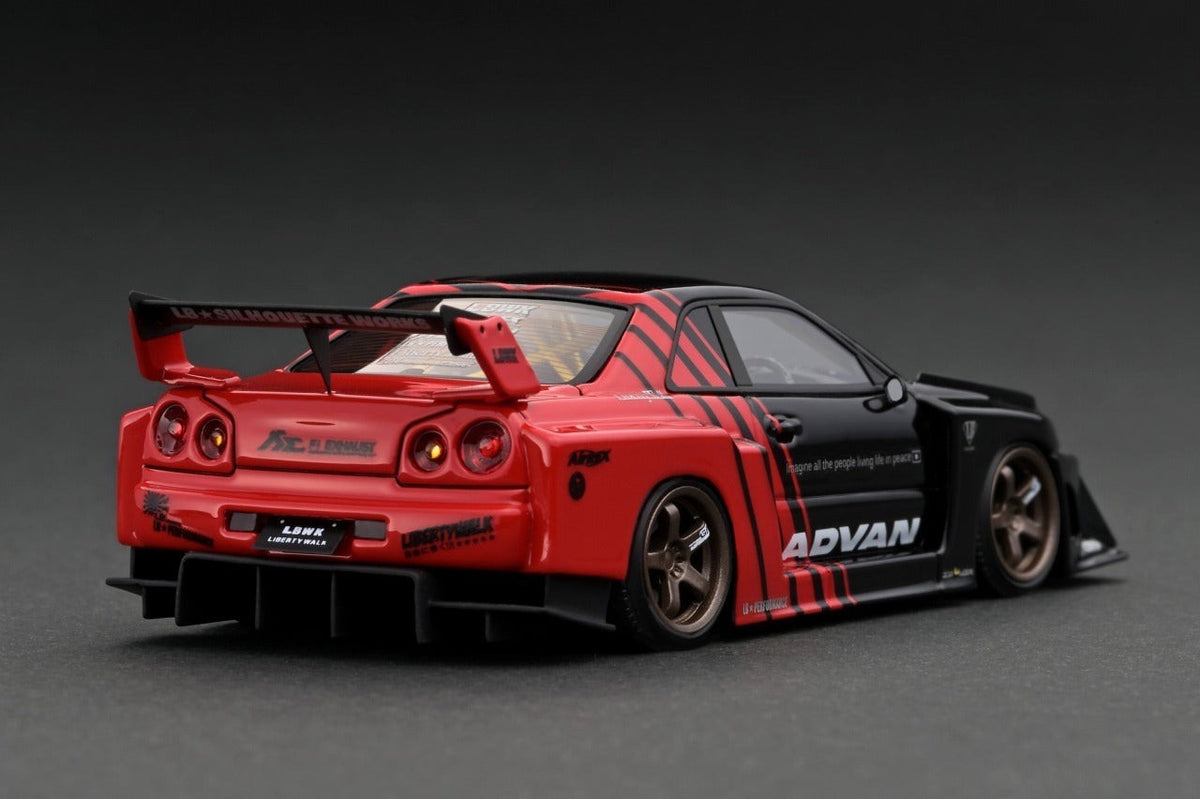 Ignition IG2850 1/43 Nissan LB-ER34 SuperSil Skyline Advan Black/Red