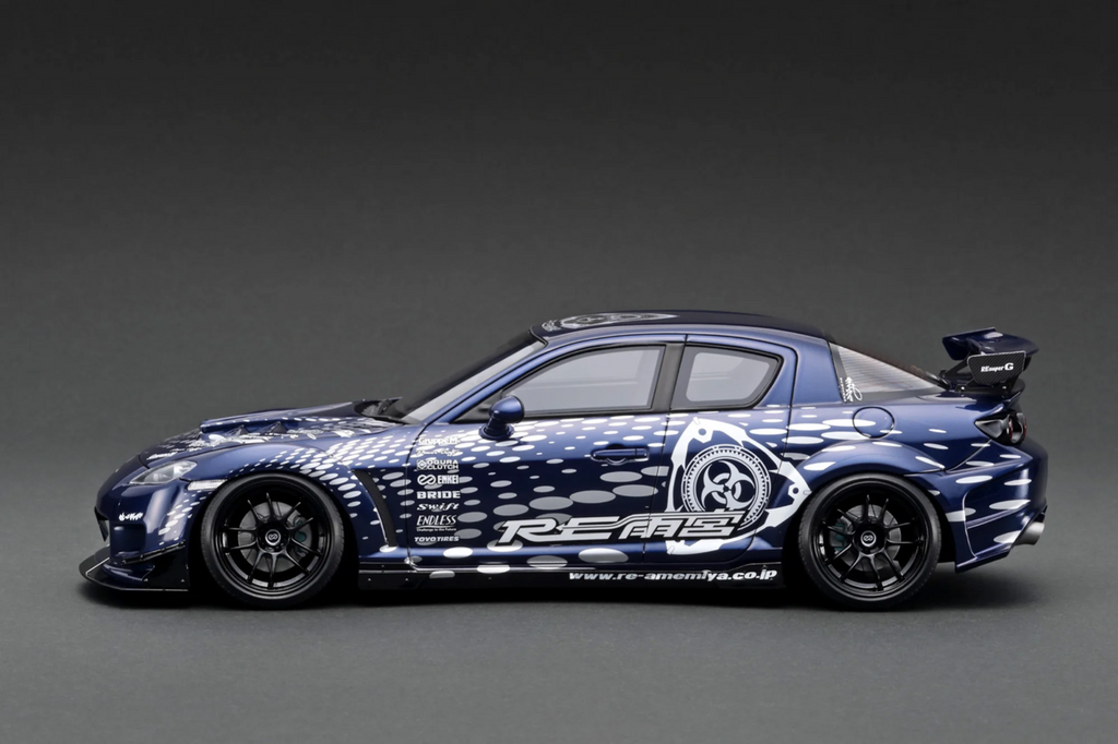 Ignition Model IG3243 1/18 RE Amemiya Mazda RX-8 SE3P Blue Resin w/ Figure