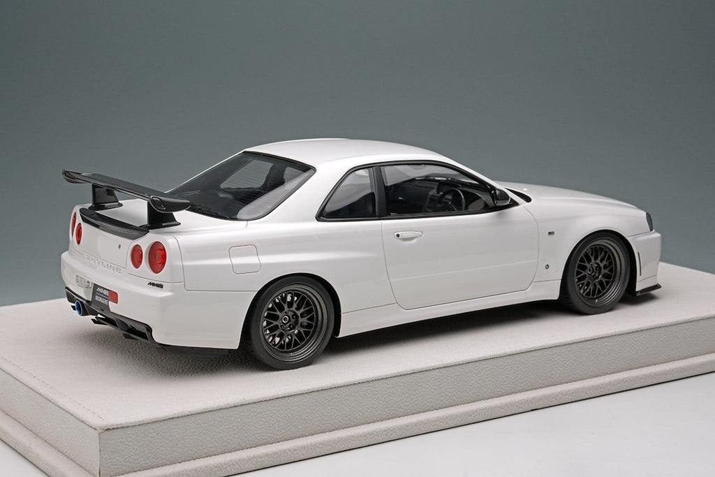Make Up Eidolon EML130A 1/18 Mine’s Skyline GT-R BNR34 Shiranami White Resin