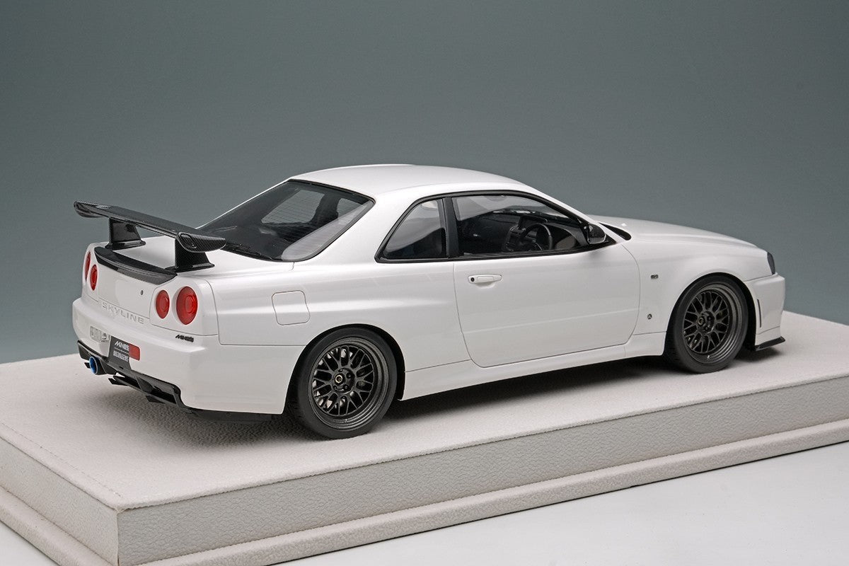 Make Up Eidolon EML130A 1/18 Mine’s Skyline GT-R BNR34 Shiranami White Resin