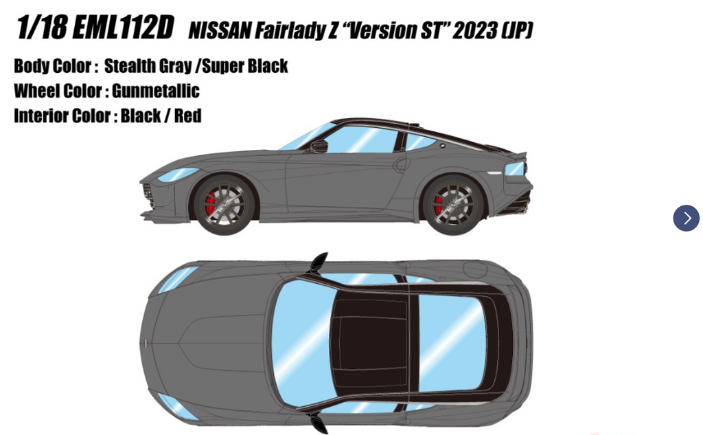 EIDOLON EML112D 1/18 Nissan Fairlady Z Version ST 2023 Stealth Gray/Black