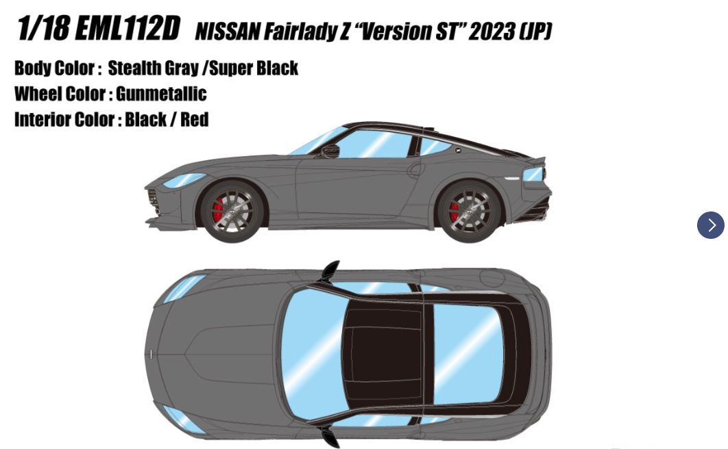 EIDOLON EML112D 1/18 Nissan Fairlady Z Version ST 2023 Stealth Gray/Black