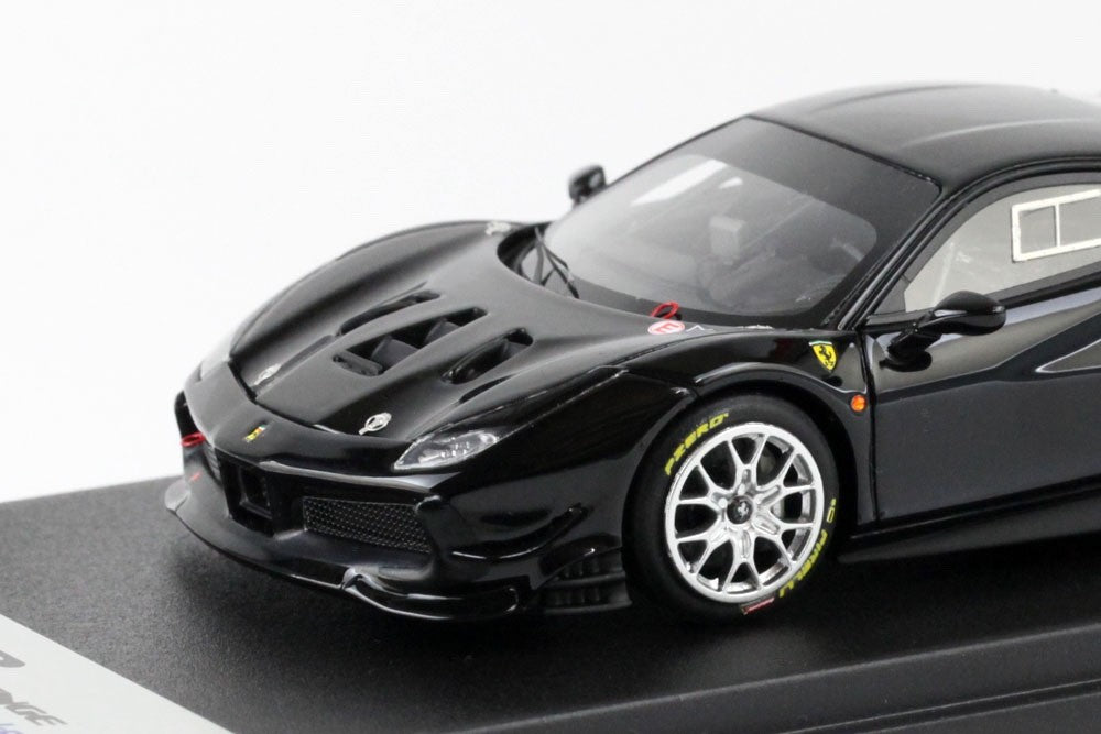 Looksmart LS476D 1/43 Ferrari 488 Challenge 2017 Nero Black Race Car Resin