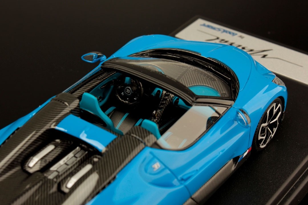 Looksmart LS544C 1/43 Bugatti W16 Mistral 2023 Blue Roadster Resin
