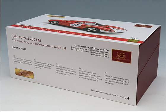 CMC CMC-262 1/18 Ferrari 250 LM Sebring 12H 1964 #8 Multi Color Diecast