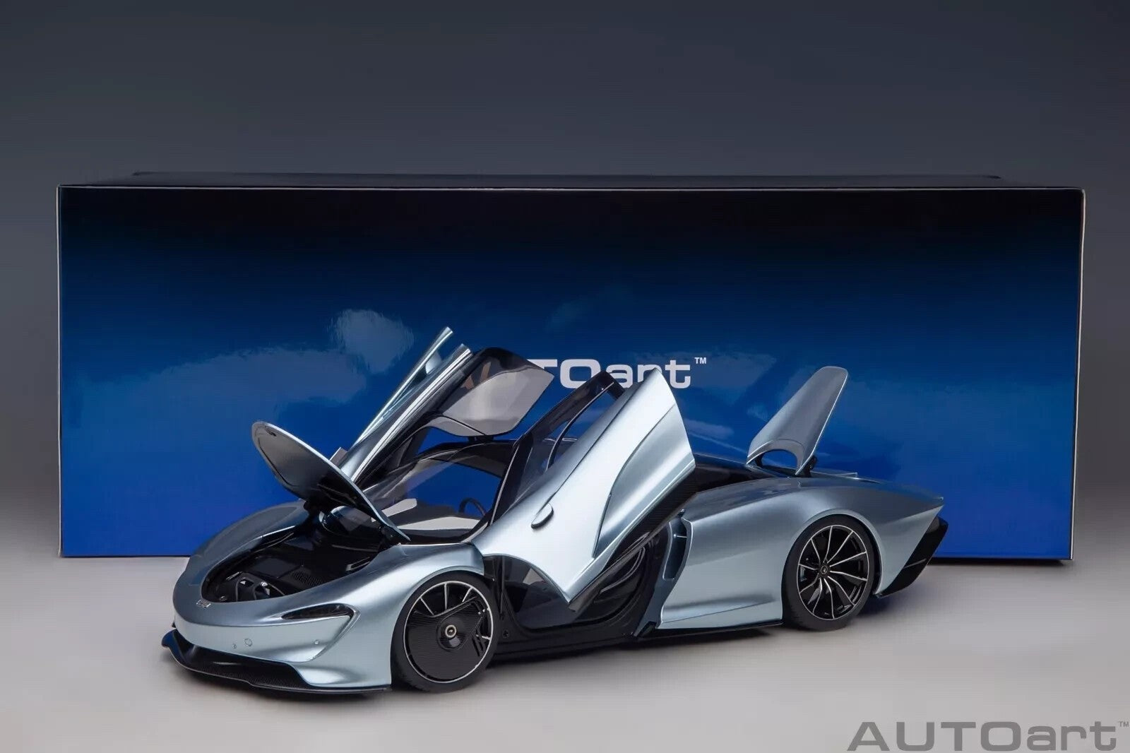 AUTOart 76086 1/18 McLaren Speedtail – Metallic Light Blue (Composite Diecast)