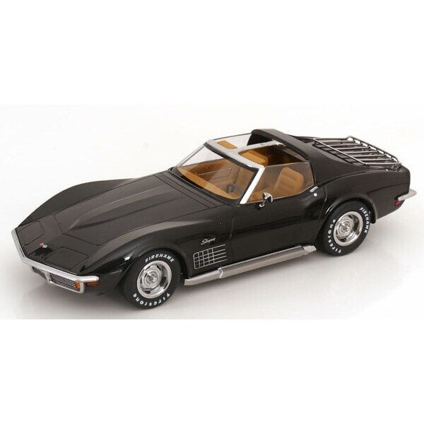 KK Scale KKDC181224 - 1/18 Chevrolet Corvette C3 1972 with Removable Roof -Black