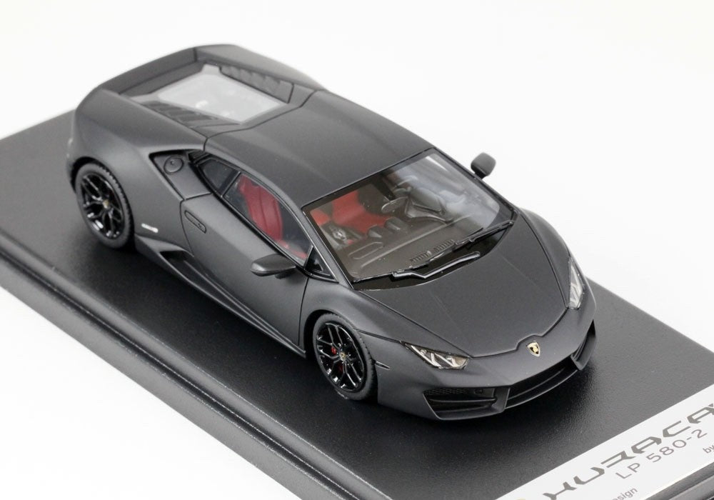 Looksmart LS455D 1/43 Lamborghini Huracan LP580-2 2016 Nero Nemesis Matt Black