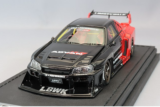 Ignition IG2850 1/43 Nissan LB-ER34 SuperSil Skyline Advan Black/Red