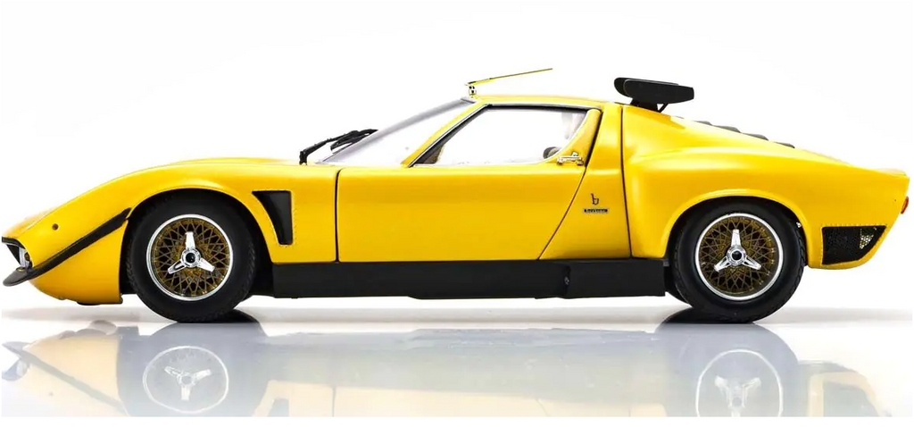 Kyosho KS08319GY 1/18 Lamborghini Miura SVR Yellow Black Diecast Model Car