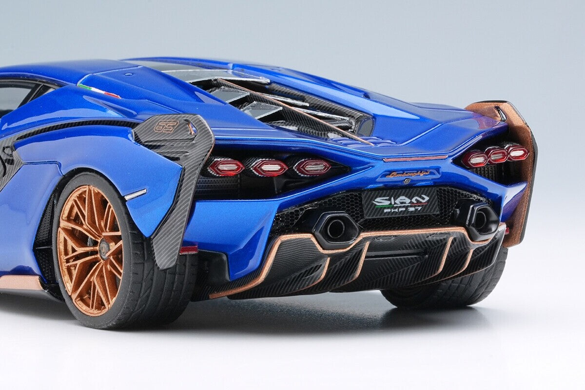 Make up EIDOLON EM675B 1/43 Lamborghini Sián FKP37 2019 with Stripe Blue Limited