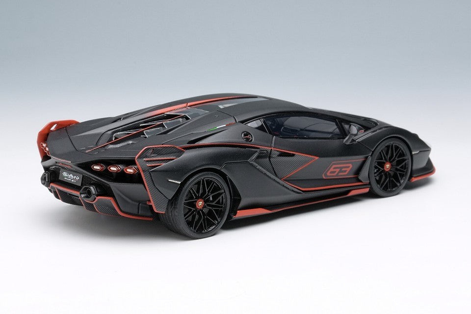 EIDOLON EM675E 1/43 Lamborghini Sian FKP 37 2019 Nero Nemesis with Stripe Resin
