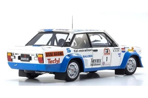 KYOSHO KS08376H 1/18 Fiat 131 Abarth 1980 1000 Lakes Rally #1 Silver Die-Cast