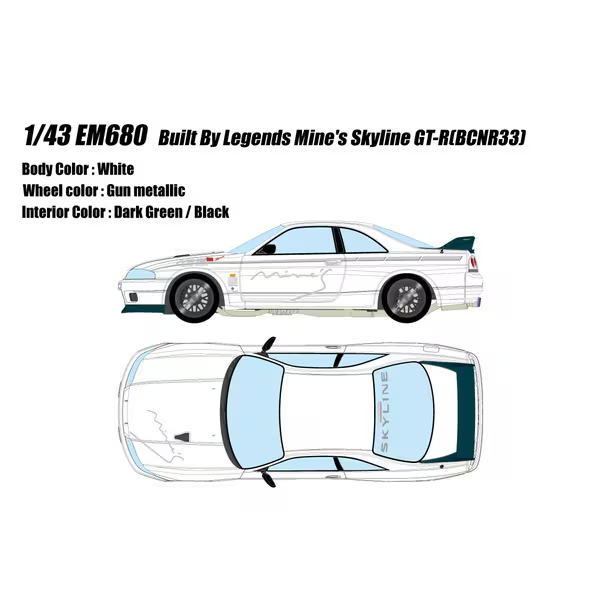 EIDOLON EM680 1/43 Built By Legends Mine’s Skyline GT-R BCNR33 Resin Model