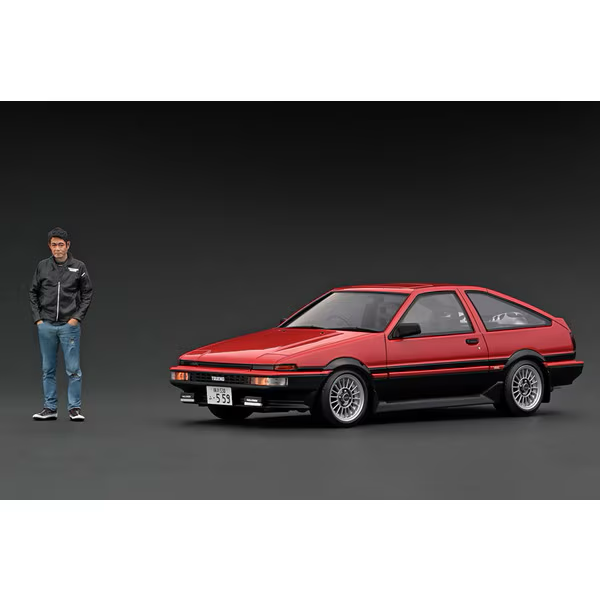 Ignition Model IG3281 1/18 Toyota Sprinter Trueno AE86 GT Apex Red/Black Manabu