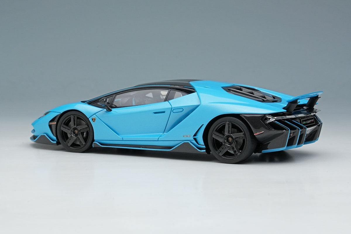 EIDOLON EM780B 1/43 Lamborghini Centenario LP770-4 2016 Rear Wing Up Blu Cepheus