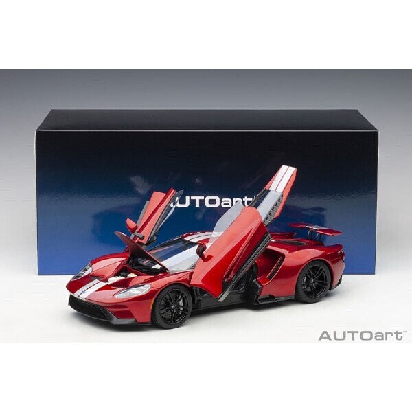AUTOart 72943 - 1/18 Ford GT 2017 Metallic Red / Silver Stripes