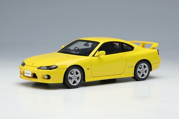 Make Up EIDOLON EM628E 1/43 Nissan Silvia S15 Spec R Aero 1999 Lightning Yellow