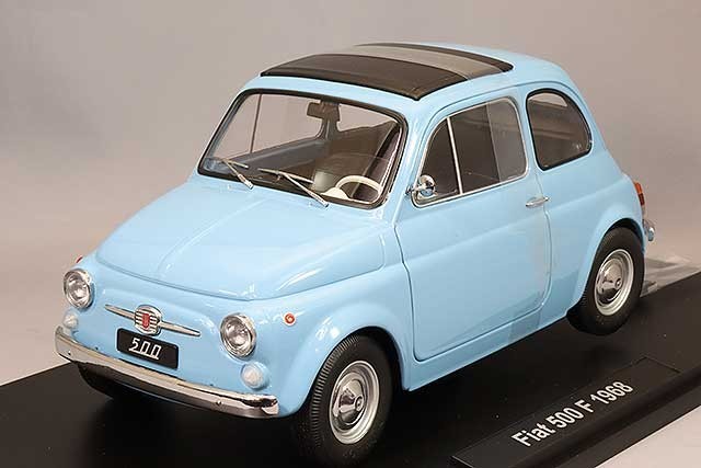 KK Scale KKDC120035 1/12 Fiat 500F 1968 Light Blue Classic Diecast