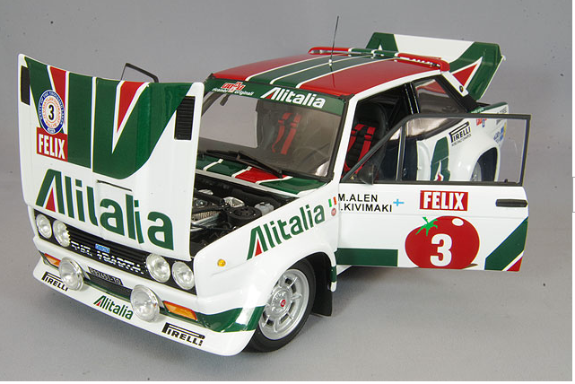 Kyosho KS08376E 1/18 Fiat 131 Abarth Rally 1978 1000 Lakes #3 Diecast