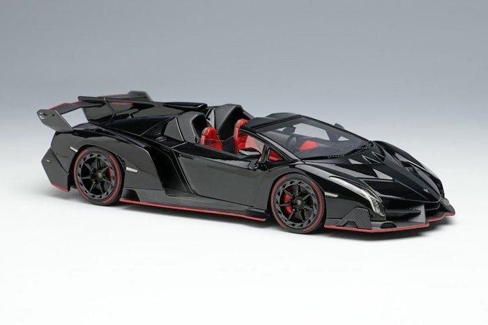 EIDOLON EM451C 1/43 Lamborghini Veneno Roadster 2015 Black Red Stripe Resin