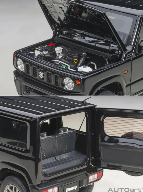 AUTOart 78503 1/18 Suzuki Jimny JB64 Black Pearl Diecast Car with Opening Parts