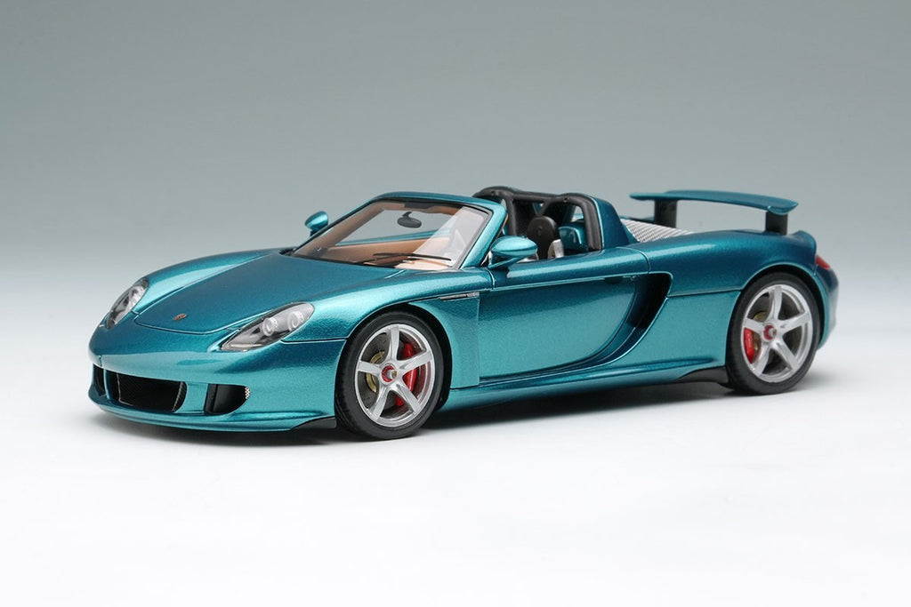 EIDOLON EM567J 1/43 Porsche Carrera GT 2004 (Rear Wing Up) Topaz Blue Metallic