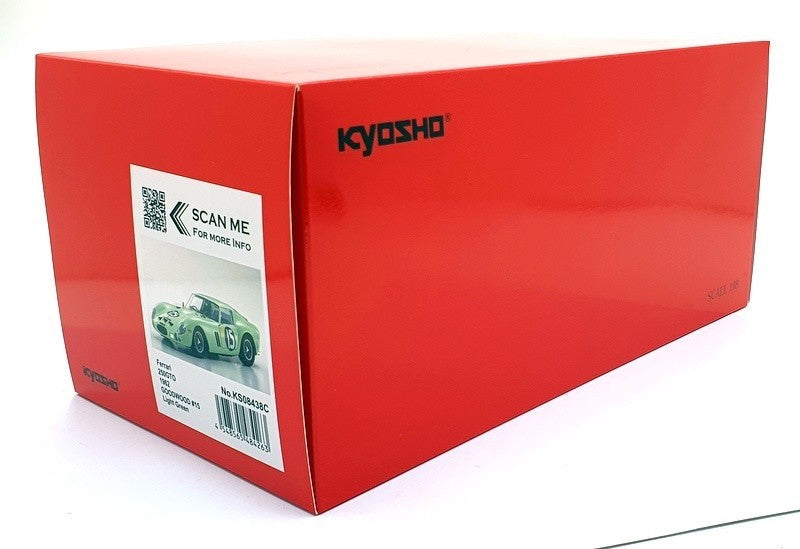 Kyosho KS08438C 1/18 Ferrari 250 GTO 1962 Goodwood #15 Light Green Die-Cast Mode