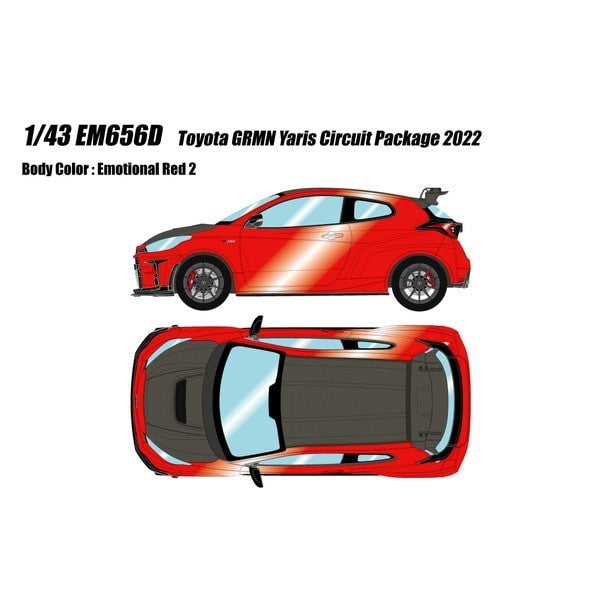 Make Up EIDOLON EM656D 1/43 Toyota GRMN Yaris Circuit Package 2022 EmotionalRed2