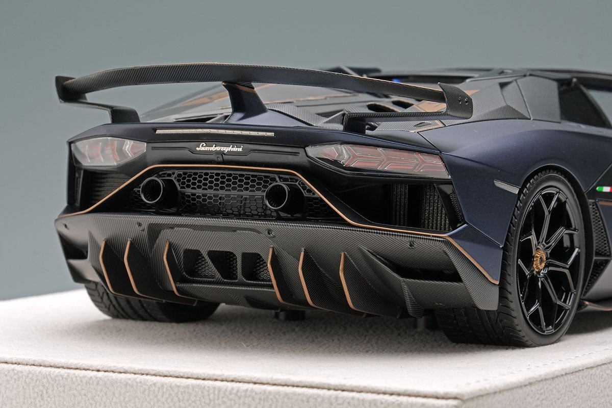 Make Up EIDOLON EML030J 1/18 Lamborghini Aventador SVJ 63 Roadster Blue Emera