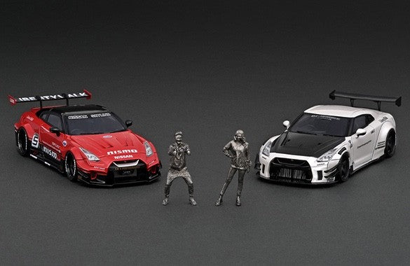 Ignition Model IG2553 1/43 LB-WORKS Nissan GT-R R35 White w/ Figure Resin